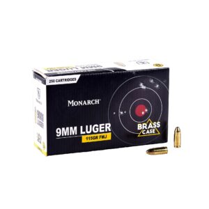 250 Rds Monarch 9mm 115gr brass case