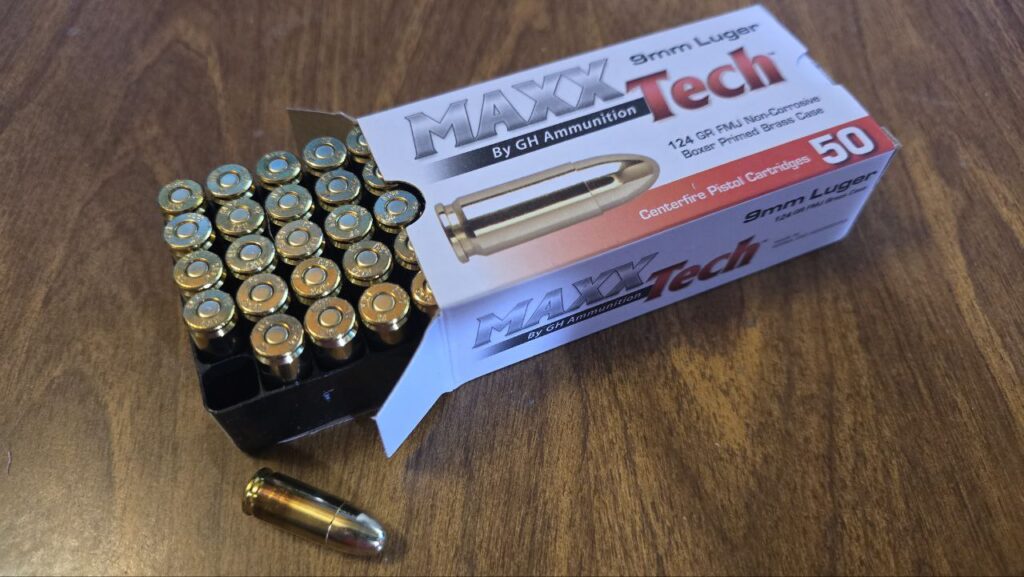 Maxxtech 9mm 124gr FMJ new Brass (box of 50)