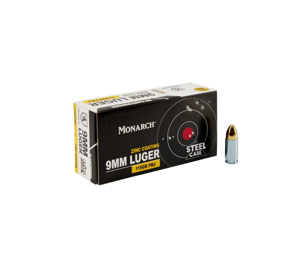Monarch 9mm 115gr steel case (box of 50)